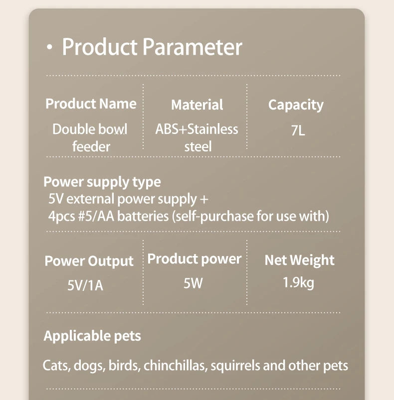 PAPIFEED pet double bowl smart automatic feeder